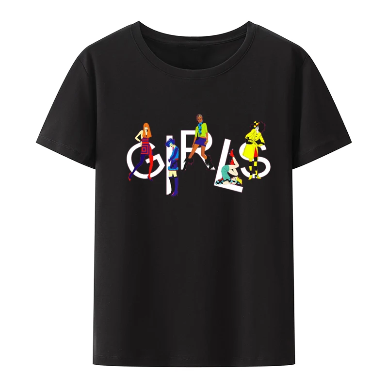 Girls Graphic Printing T-shirts Funny Top Tee Otaku Anime T-shirt Loose Cool Retro Ropa Mujer Koszulki Breathable Letters Comics