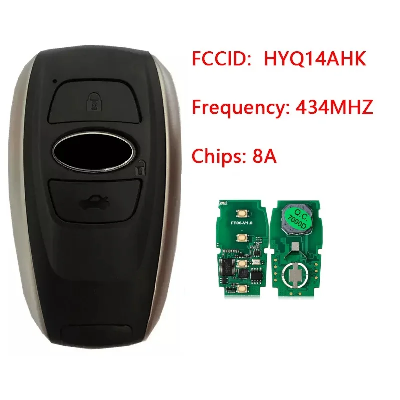 

3 Button Remote Control Key For 2017-2020 Subaru Smart Key PN 88835-FL03A HYQ14AHK 434mhz 8A Chip