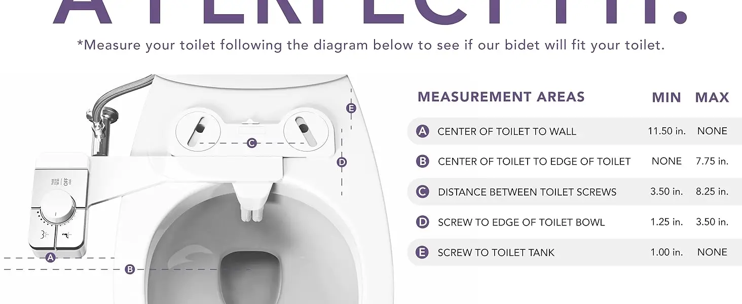 Bidet Attachment for Toilet - Ultra-Slim Self Cleaning Fresh Cold Water Sprayer Bidets for Existing Toilets Seat Baday Beday Badette Bedette with Dual Nozzle for Feminine and Posterior Wash