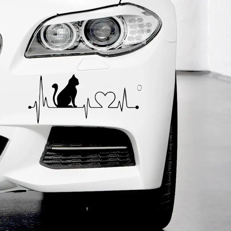 Adesivo Criativo para Carro com Coração de Gato, 2 Peças, Acessórios Exteriores para Caminhões, Automóveis e Motocicletas