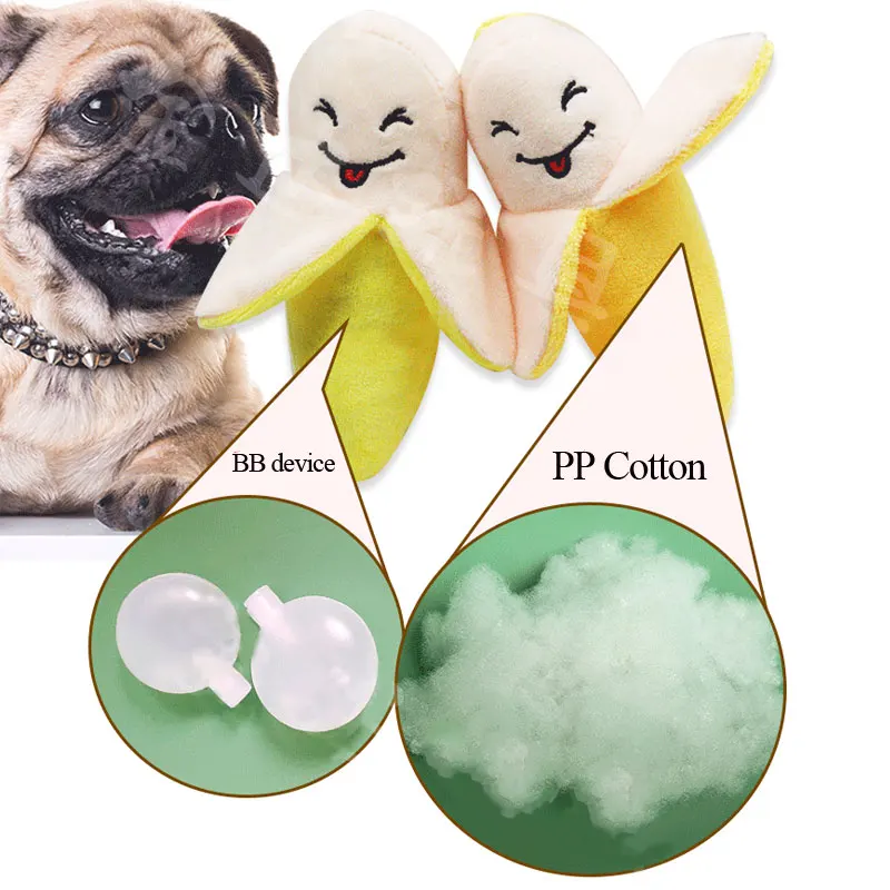 Fruit Dog Toys Squeaker Plush Chew Toy for Small Dogs Training Perros Soft Squeeze Sound Cute Banana Watermelon Pet Accessories