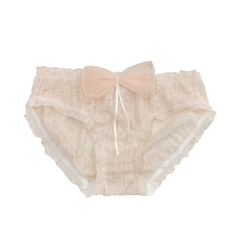 

Sweet Light Cotton Crotch Japanese Spice Girl Lace Briefs Bow Lady Sexy Underwear Woman's Summer Breathable Triangle Panties