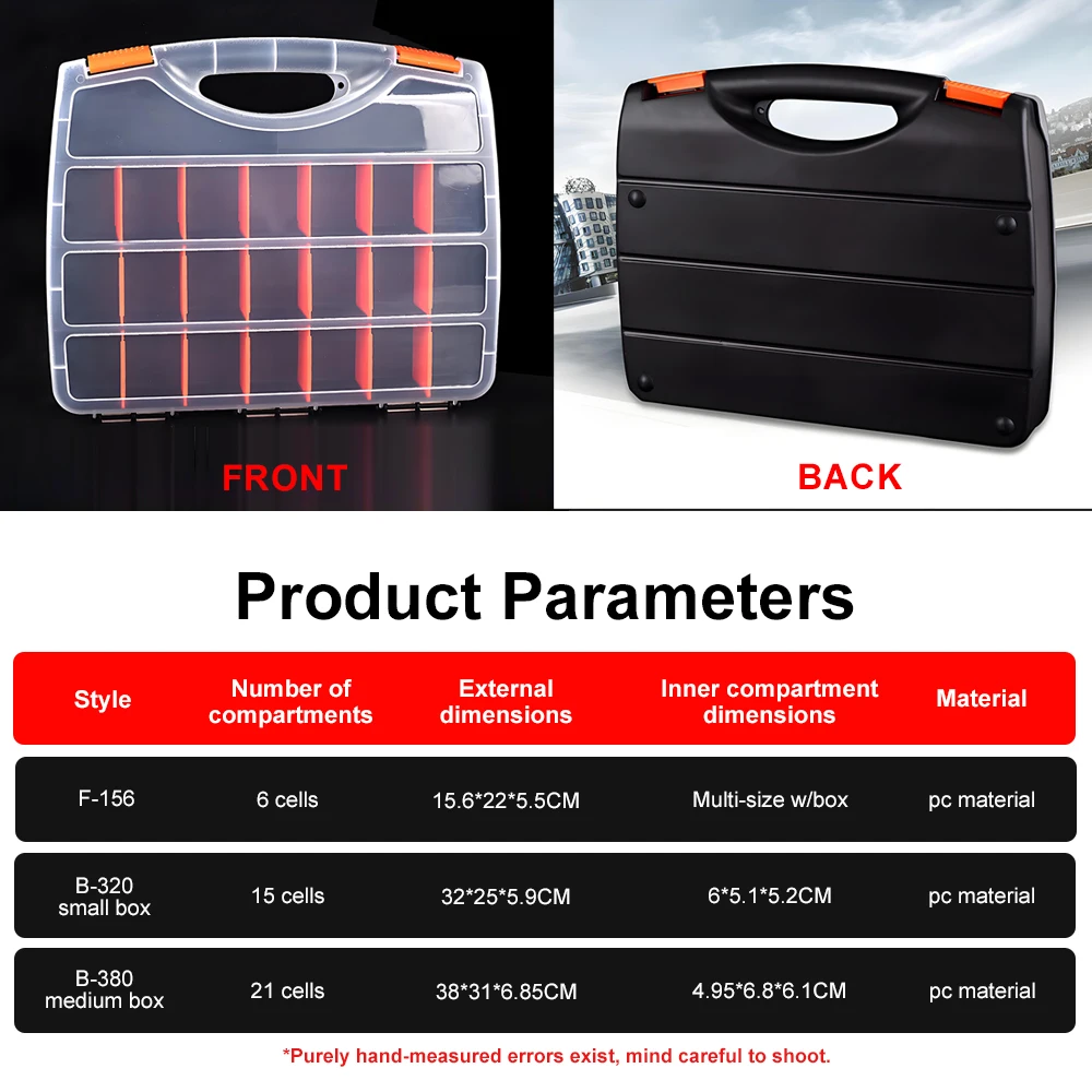 Scatola per parti di attrezzi Custodia per attrezzi trasparente Scatola per organizer in plastica Scatola per componenti elettronici Scatola per materiali multifunzionali