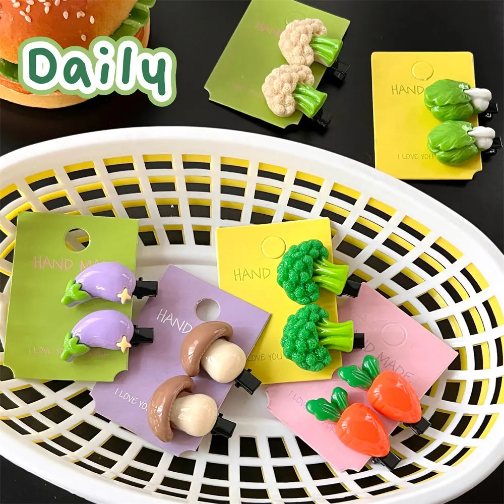 2 Pcs Simulated Funny Vegetable Hair Clip Cute Bangs Fun Clip Duck Beak Clip On The Side Of The Forehead