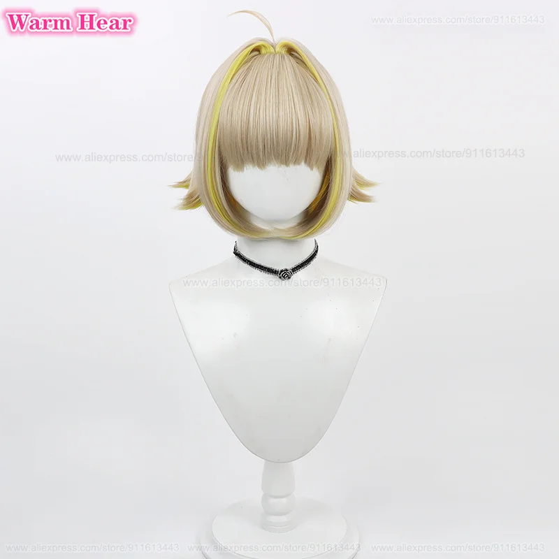 New! Elegg Cosplay Wig Game Unisex Short 30cm Bicolor Wig Heat Resistant Hair Halloween Cosplay Anime Party Wigs + Free Wig Cap