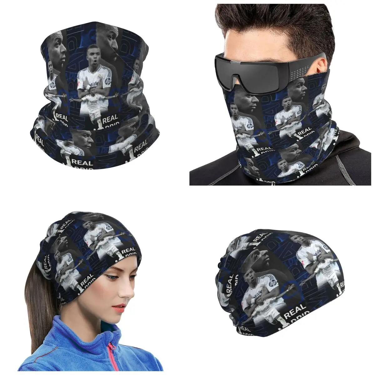 Football KM Mbappe Soccer Bandana Neck Gaiter Printed Face Scarf Multi-use Face Mask For Men Women Adult All Season