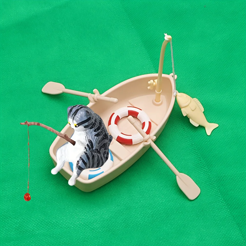 Fotografia 7: Miniatura de Barco de Pesca Simulado para Decoração de Aquascaping de Mesa