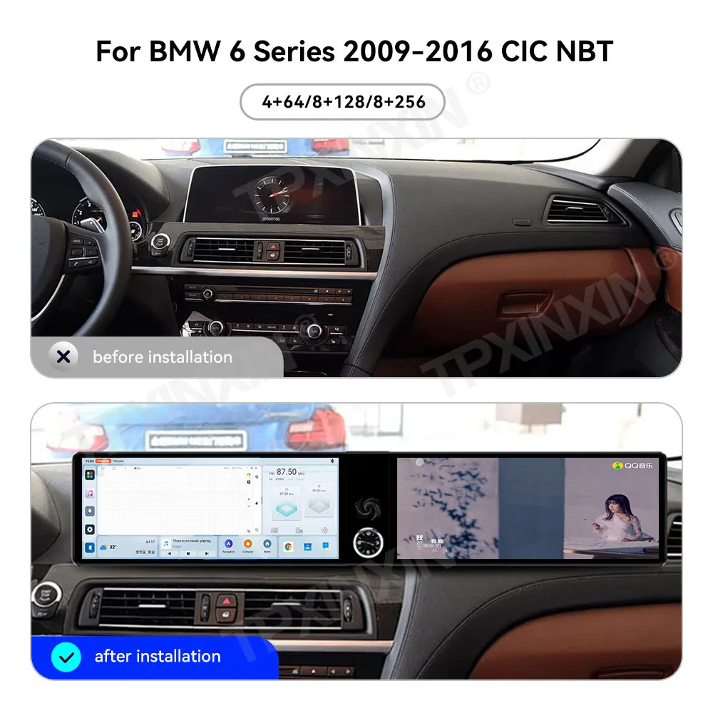 Android Auto Dual screen interaction For BMW 6 Series 2009~2016 Car Radio Stereo Receiver Multimedia Player Navigation Head Unit