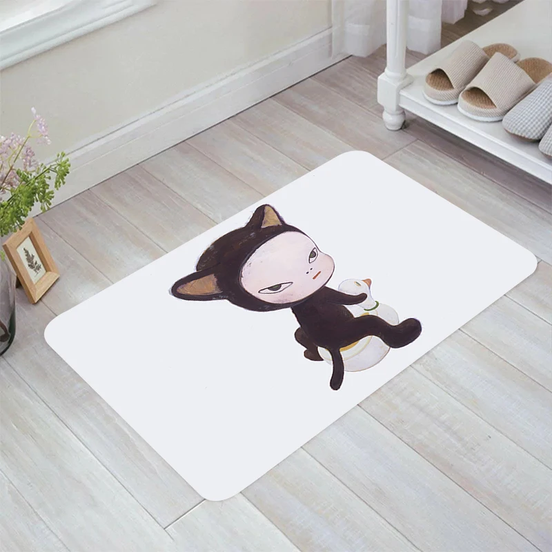 

Yoshitomo Nara Art Floor Mat Aesthetic Room Decoration Carpets Carpet Entrance of House Home Balcony Kitchen Rug Rugs Foot Door