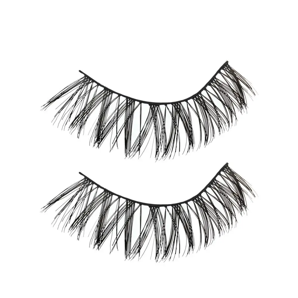 5 Paar lange, kreuzförmige, dicke, weiche, handgefertigte, schwarze falsche Wimpern, Wimpernverlängerung