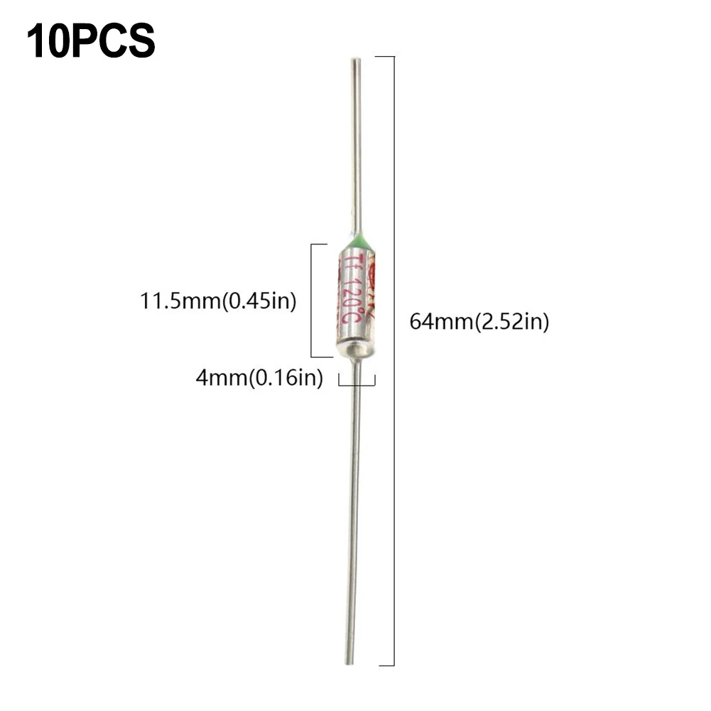 Protezione affidabile dal surriscaldamento Circuito garantito Interruzione della temperatura Ritagli termici Confezione di fusibili 10 pezzi AC250V 10A