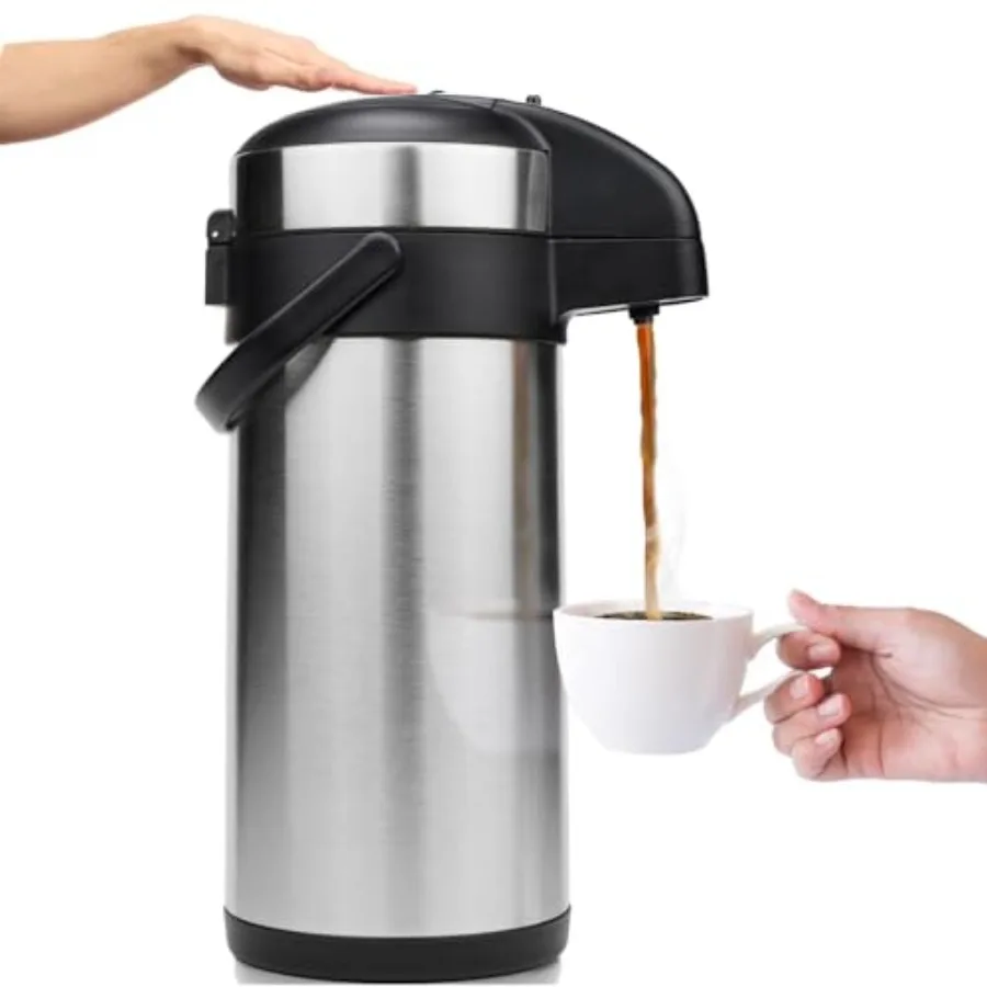 

Coffee Dispenser with Pump - Insulated Stainless Steel Coffee Carafe - Thermal Beverage Dispenser - Coffee Urn for Hot/Cold Wat
