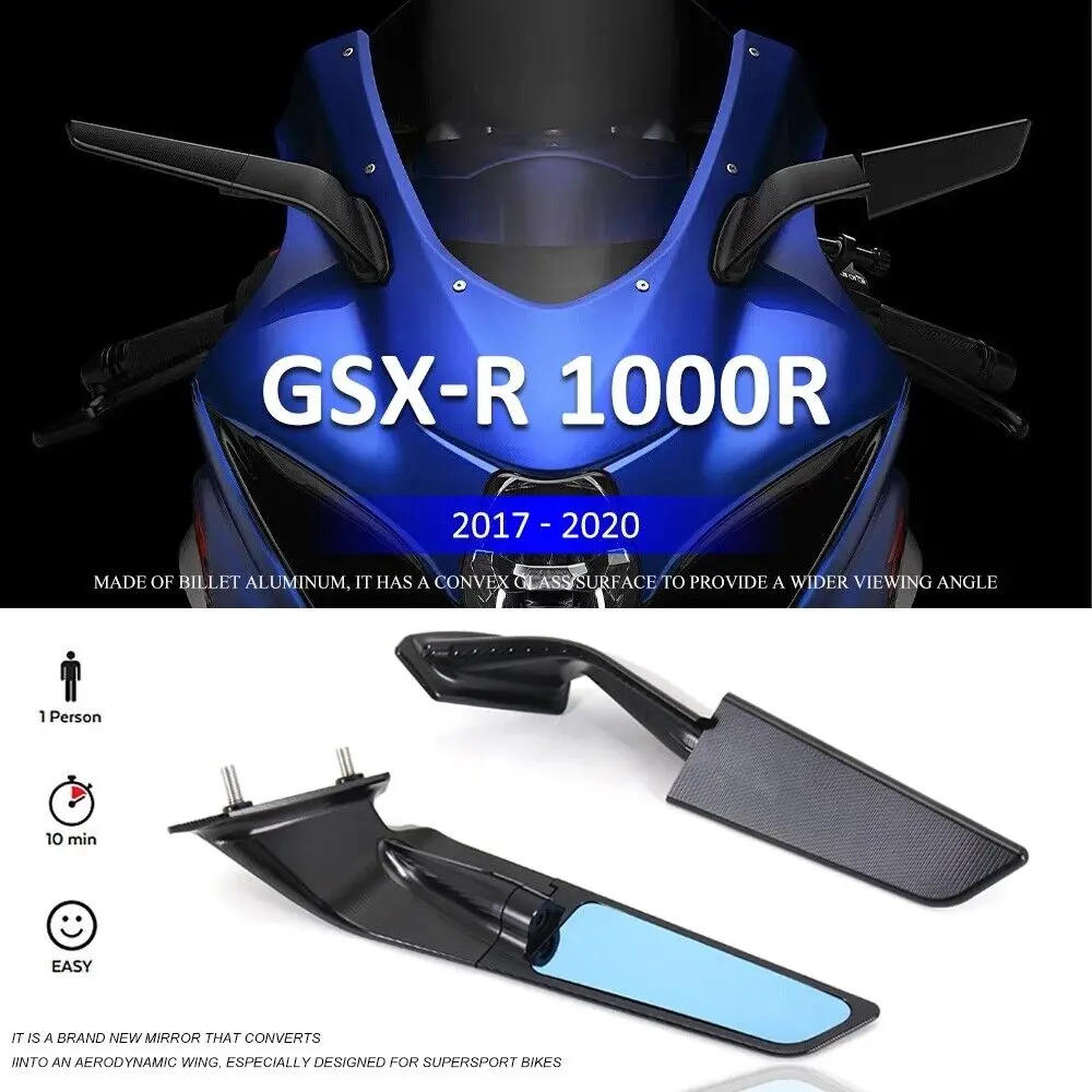 

For SUZUKI GSX-R 1000R Motorcycle Mirrors Modified Wind Wing Adjustable Rotating Rearview Mirror GSX-R 1000 GSXR 1000 2017-2021