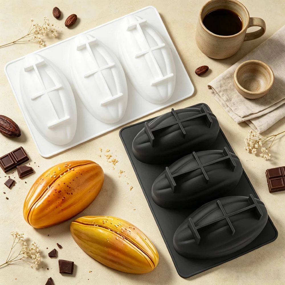 Kitchen Baking Cake - 3 or 6-Cell Cocoa Pod Design