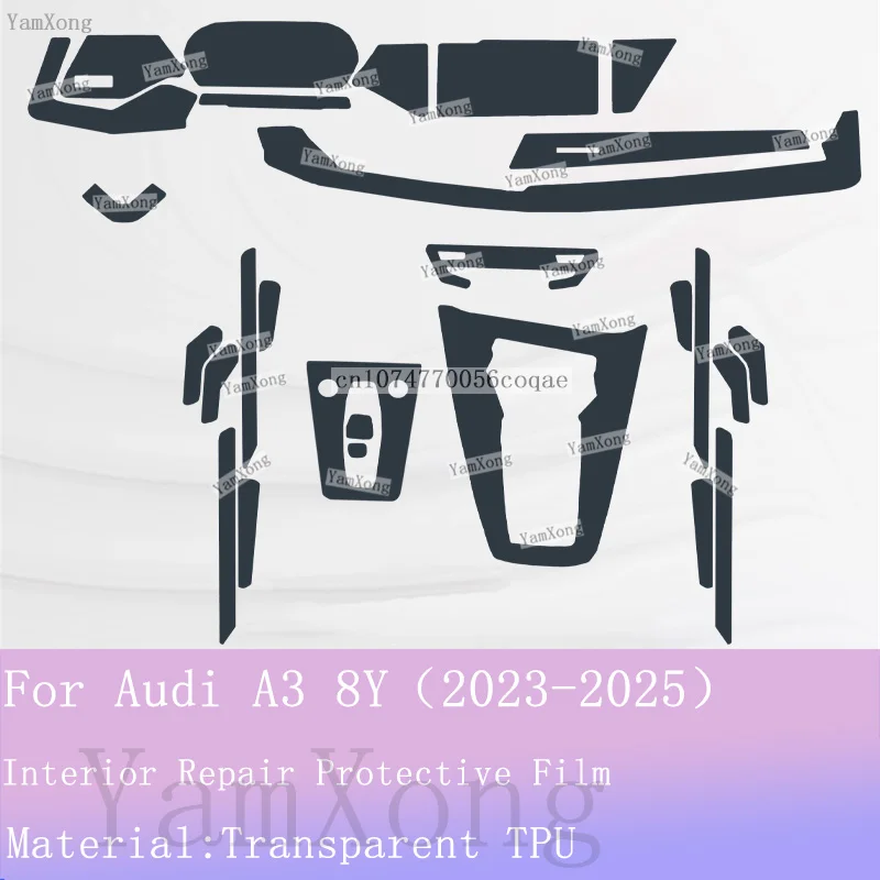 Car Interior Kit Protective Film For Audi A3 8Y Center Console Gearbox Gear Panel Navigation Dashboard Screen Scratch Sticker