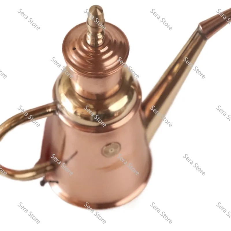 Traditional Italian Handmade Copper Oil Pot - Commercial Pizza Oven Oil Dispenser for Bakeries & Pizzerias