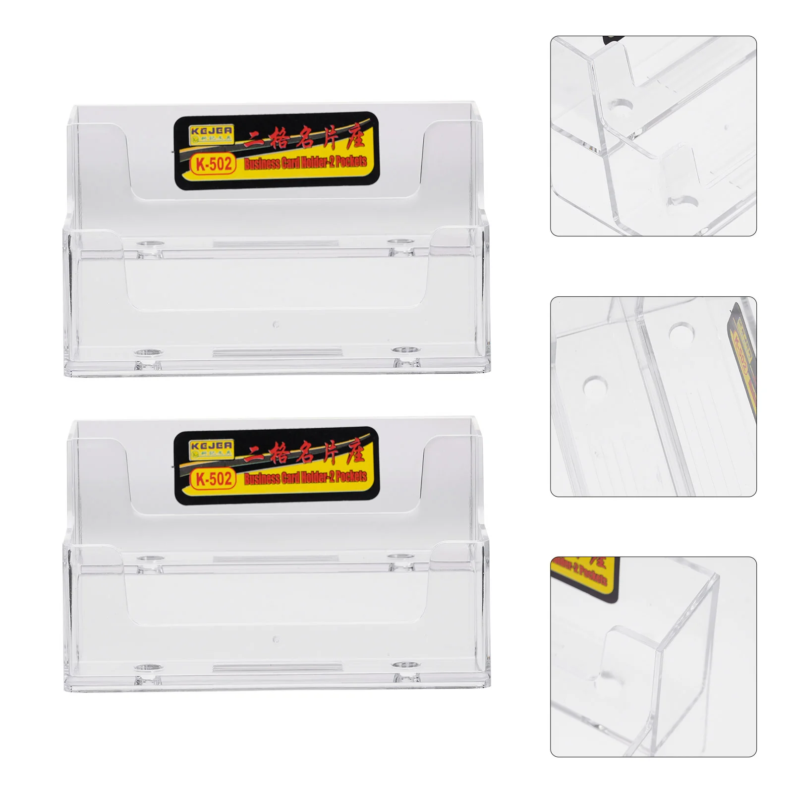 2 Pcs Cards Organizer Business Rack Case Display Shelves Acrylic Holder Stand Clear