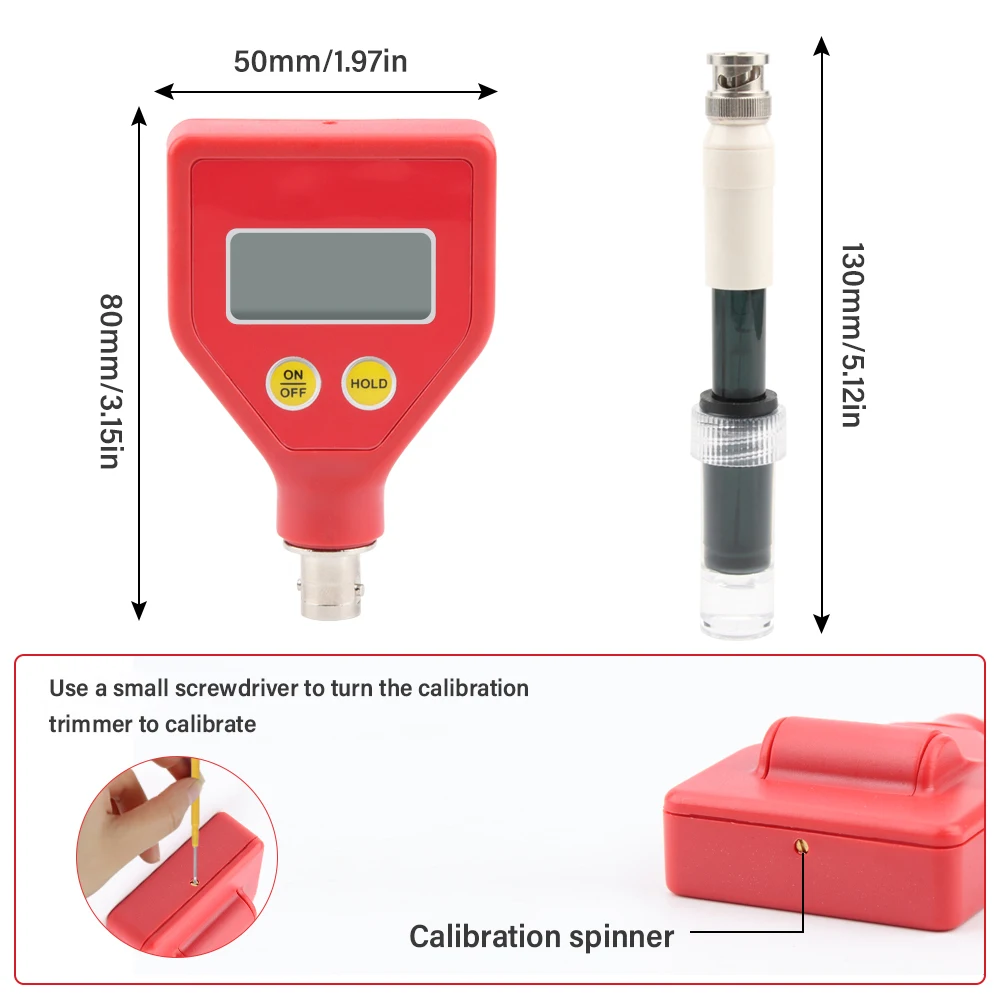 Imagem -05 - Digital Skin ph Tester com Eletrodo de Vidro Sharp Skin Meter Dados Mutáveis Hold Usado para Água Alimentos Queijo Leite Solo Ph-98109