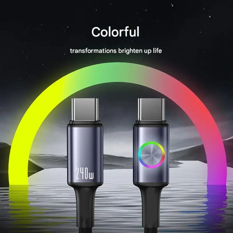 Fast Speed USB C Cable 480Mbps 240W 60WPD Charging Cord for Phone Tablet 1.2M Length 83CF