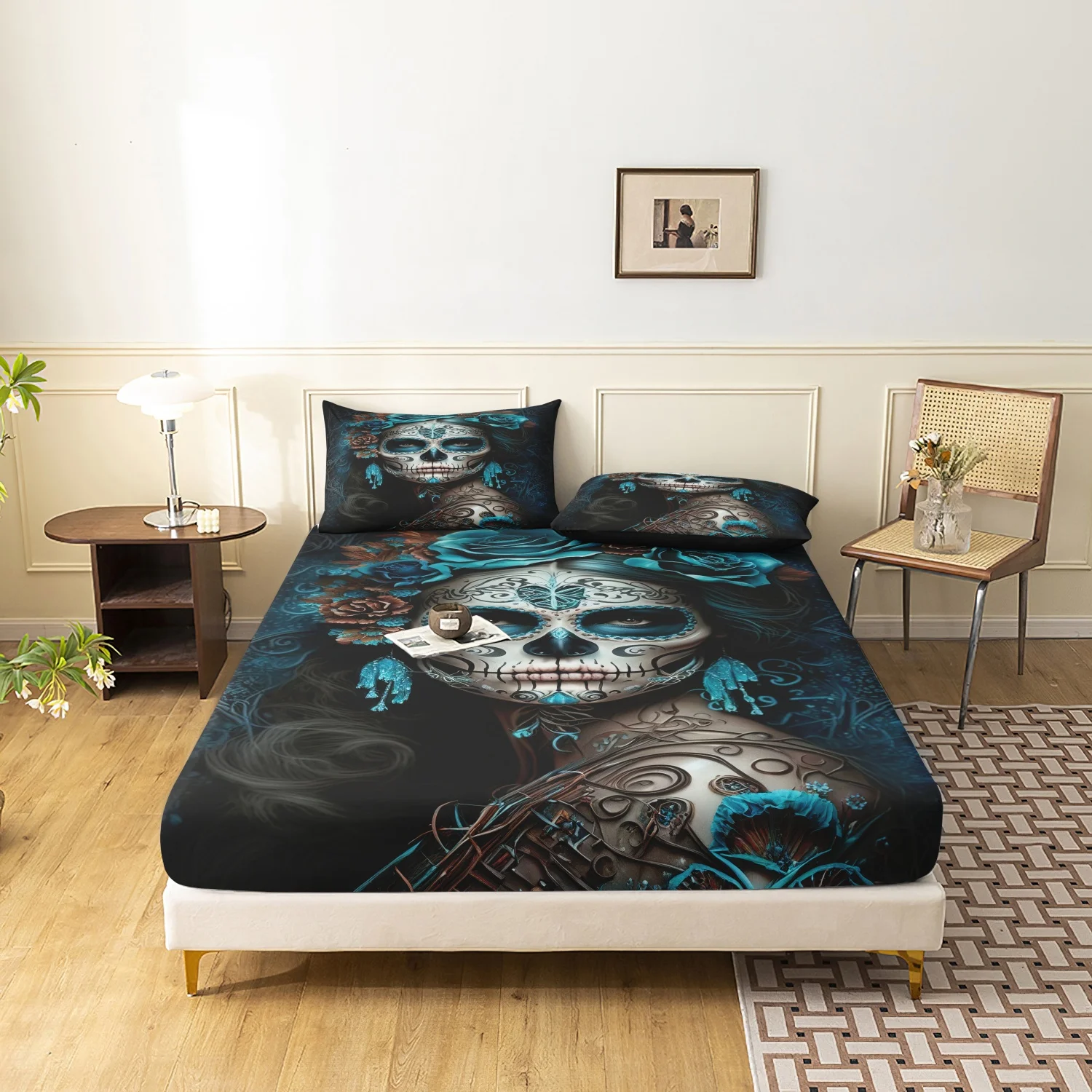 Fitted Bed Sheets Deep Pocket - 3-delig hoeslaken met wilde luipaardprint, rode