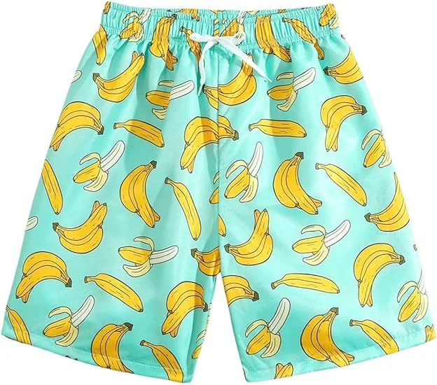 

Лето 2025 г., хит продаж, новые модные шорты с 3D мультяшным принтом для отдыха на море, шорты с банановым узором, уличные свободные быстросохнущие шорты