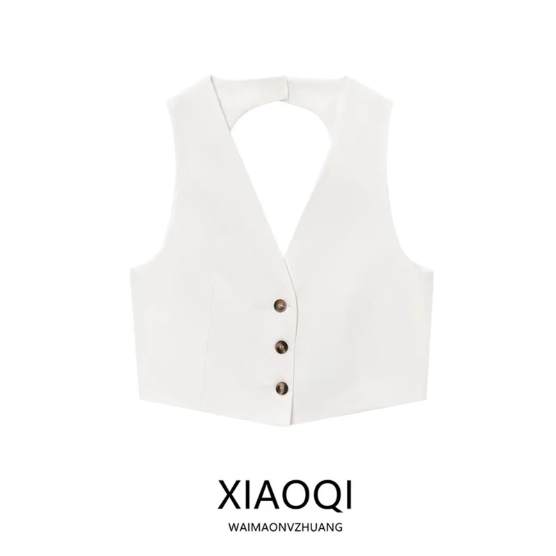 

Весна 2023. Женский универсальный жилет с открытым дизайном V-Ne, воротник, висящий Ne Design, длина, застежка на одной пуговице. Другой мат...