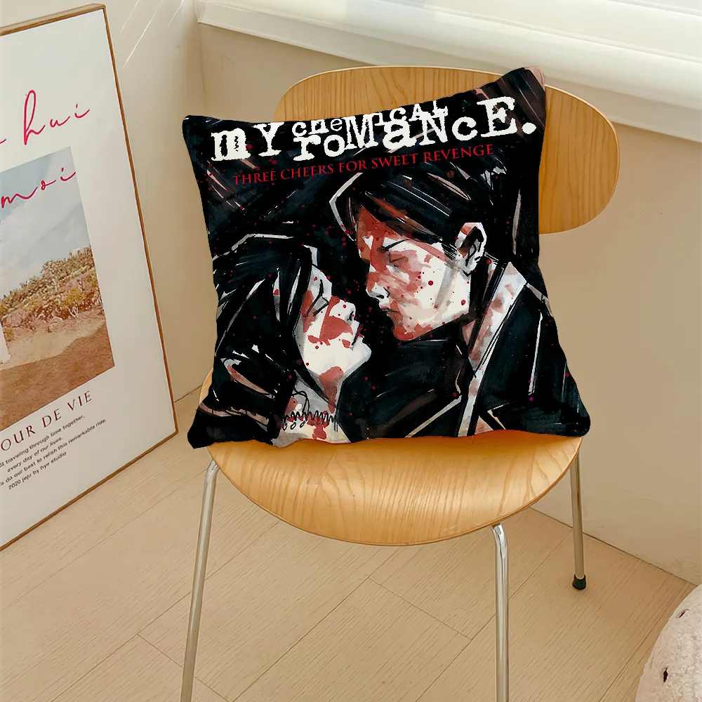 Band My Chemical Romance Pillow Case Sofa Decorative Home Double-sided Printing Short Plush Cushion Cover