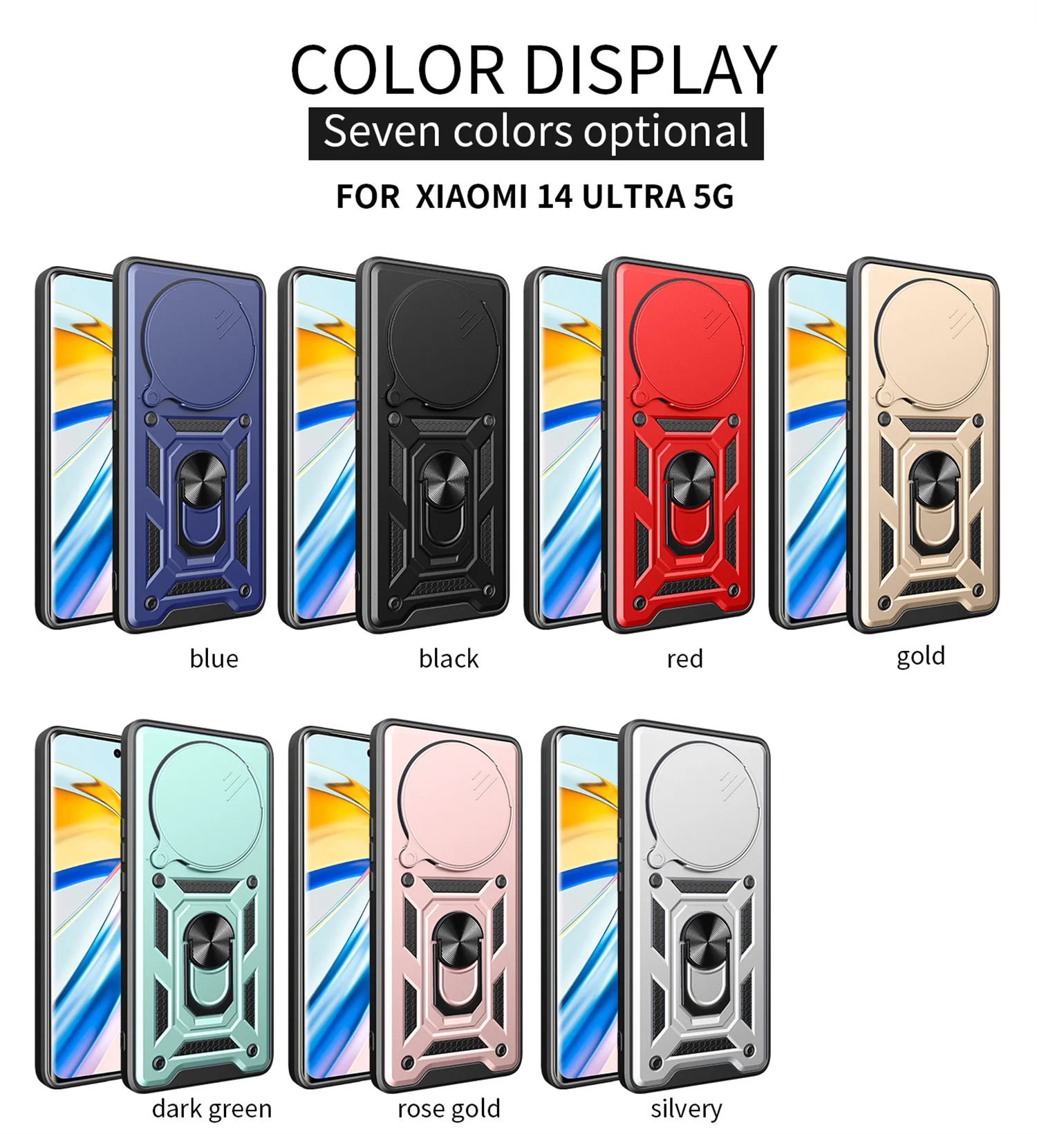 Shockproof Case For Xiaomi14 UItra Camera Protection Phone xiaomi14 UITRA Slide Lens Protect Cover Magnetic Car Holder