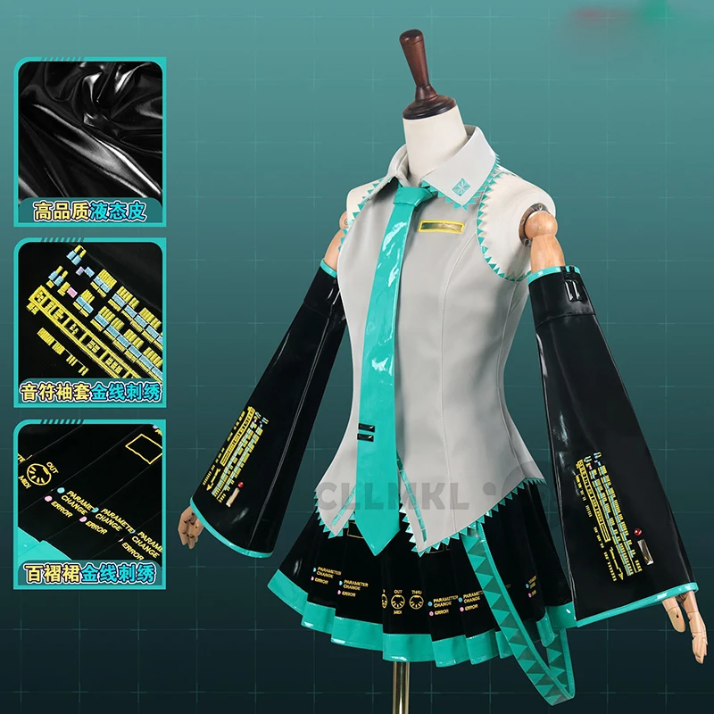 

Мику Косплей Женщины Милое Короткое Платье Костюм Мику Косплей Униформа Хэллоуин