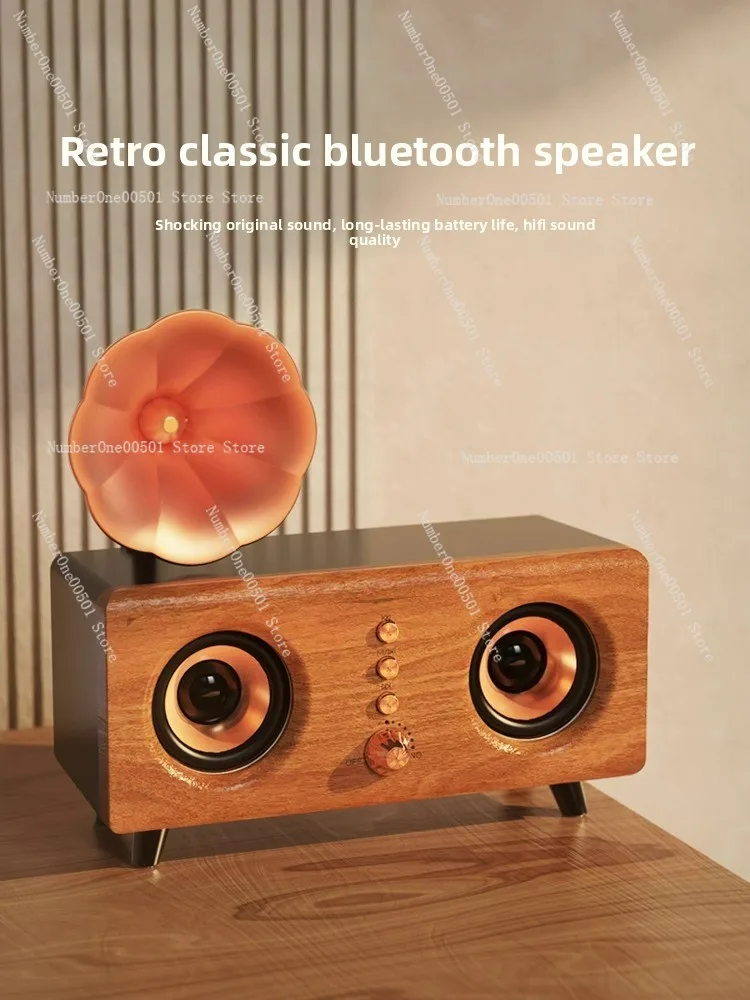 

Retro Bluetooth Speaker with Vinyl Record Player Design Creative Decorative Audio System for Home Decor Desktop Music Player