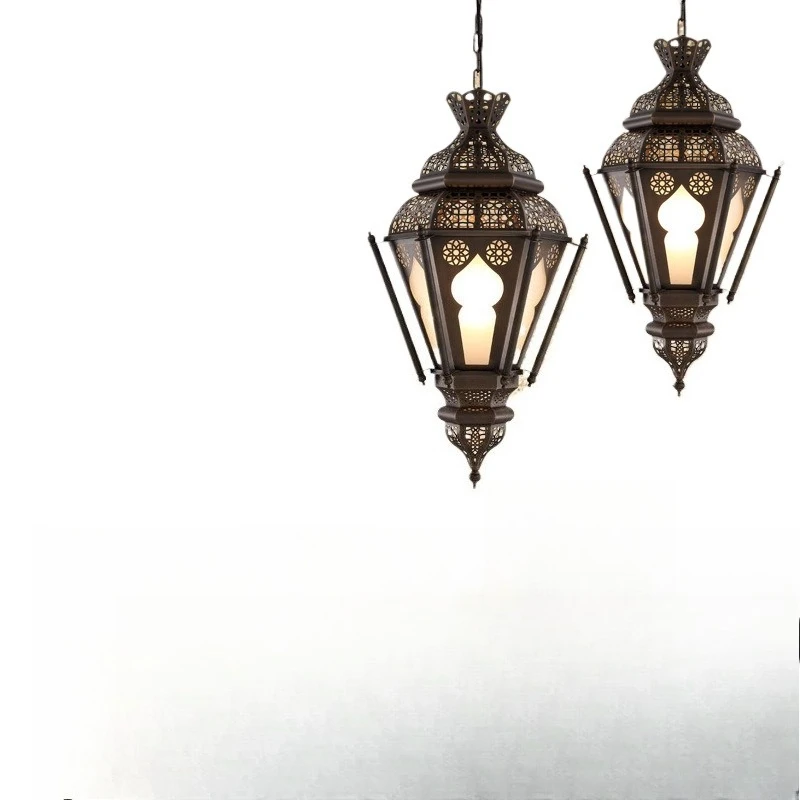 

Solder hollow carved chandelier South East Asia style restaurant B & B lobby pure copper chandelier
