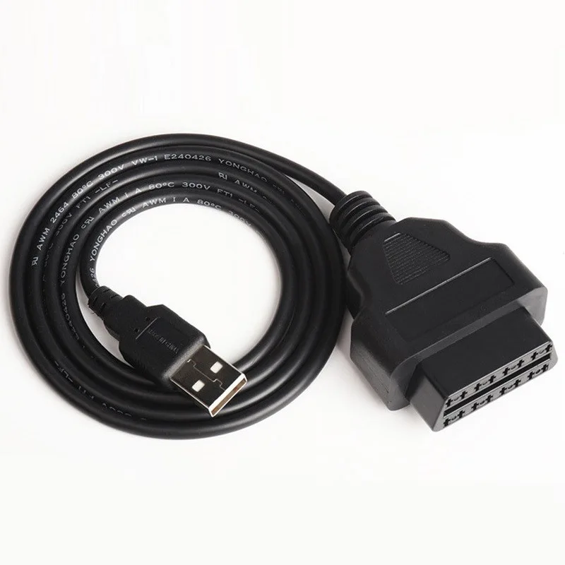 

16-контактный гнездовой кабель USB, 1 м, разъем преобразователя OBD2, кабель для зарядки блока питания для автоматического GPS-трекера OBD-устройства