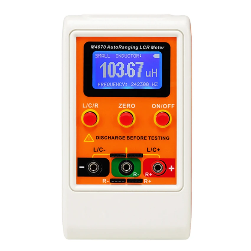 

AutoRanging LCR Bridge Meter LCD Rechargeable Digital Capacitance Inductance Meter Large Range100H 100mF 20MR M4070