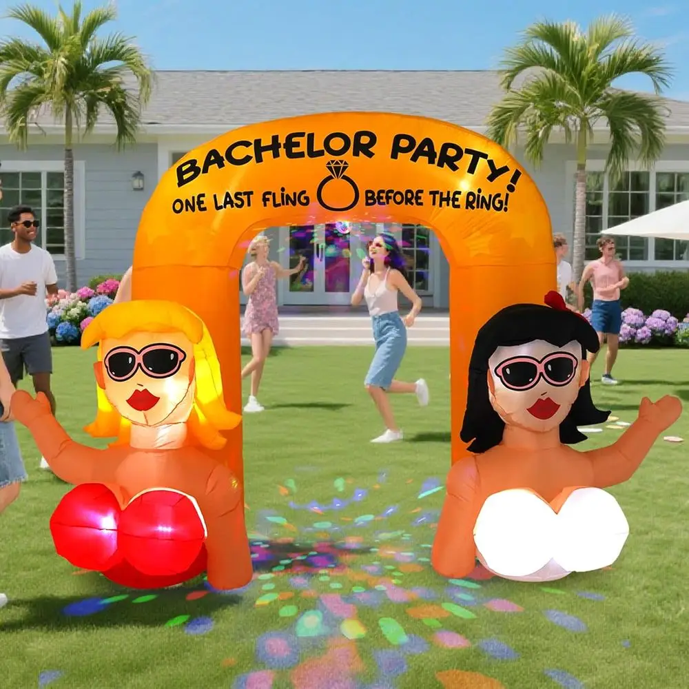 

Надувная арка для девичника 3 м с LED-подсветкой и вращающимися разноцветными огнями, уличные надувные украшения для вечеринок