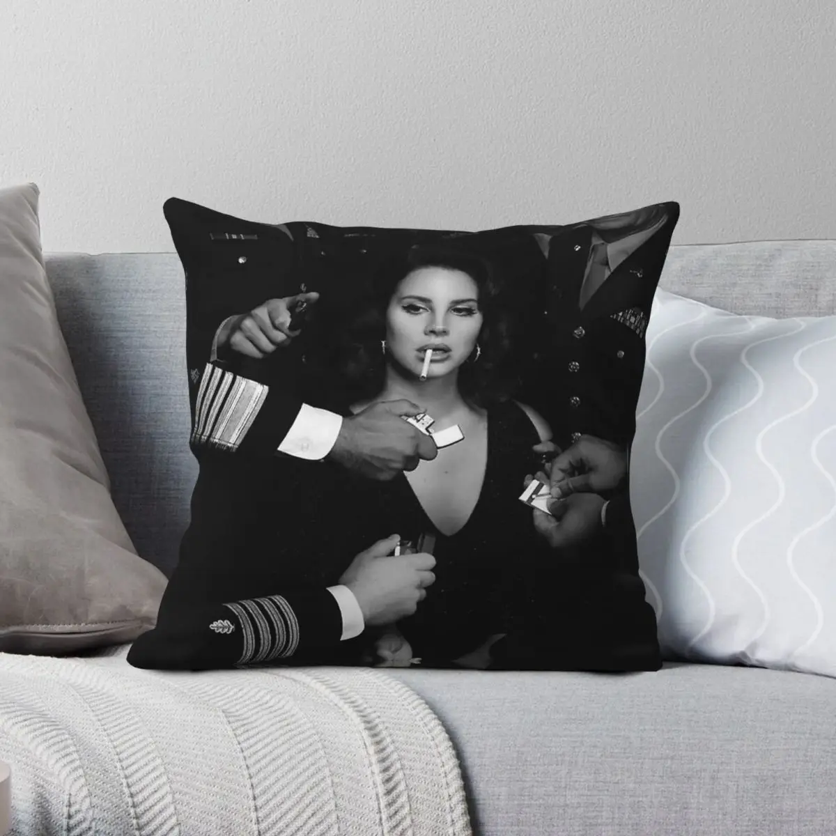 Lana Del Rey Cinnamon Girl Square Pillowcase Polyester Linen Velvet Creative Zip Decor Pillow Case Room Cushion Cover