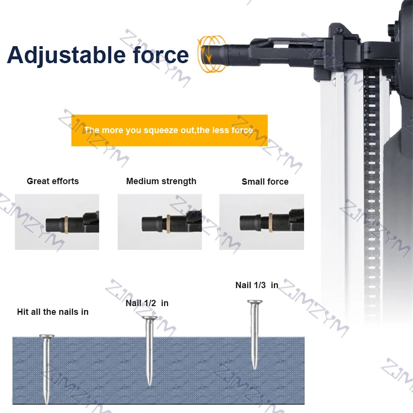 QDS-40 Gas Nail Gun Multi-function 2nd Generation Pneumatic Nailer Electric Nail Gun Water Electricity Woodwork Steel Nail Gun