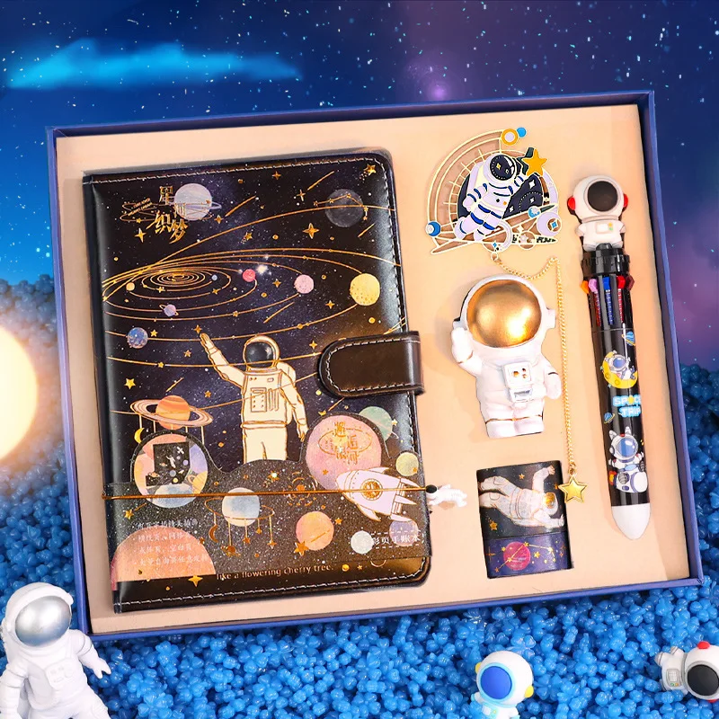 New Creative Stationery Set Student Supplies High Appearance Gift Box Star Trek Space Astronaut Encounters Galaxy Children Gift