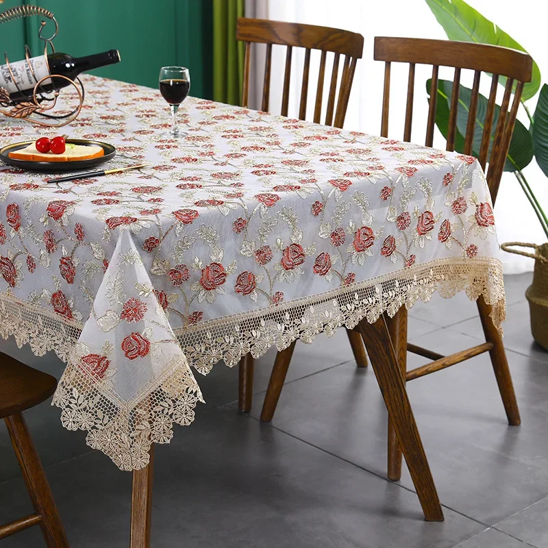 Lace Embroidery Tablecloth, Luxury Table Cloth, Wedding Banquet, Party Table Cloths, Furniture Cover, Home Table Covers