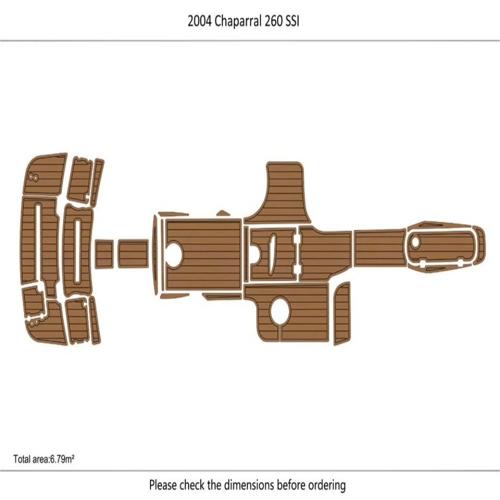 

2004 Chaparral 260 SSI cockpit & Swim Platform Pads 1/4" 6mm EVA Teak SeaDek MarineMat Gatorstep Style Self Adhesive