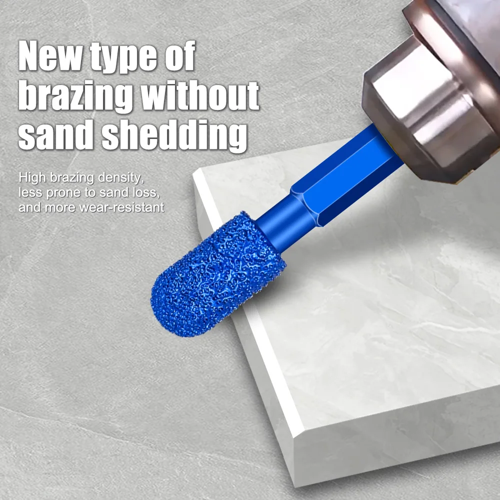 1PC Hexagonal Shank Grinding Head Marble Tile and Stone Grinding Head New Type of Brazing Drilling and Grinding Head Drill Bit