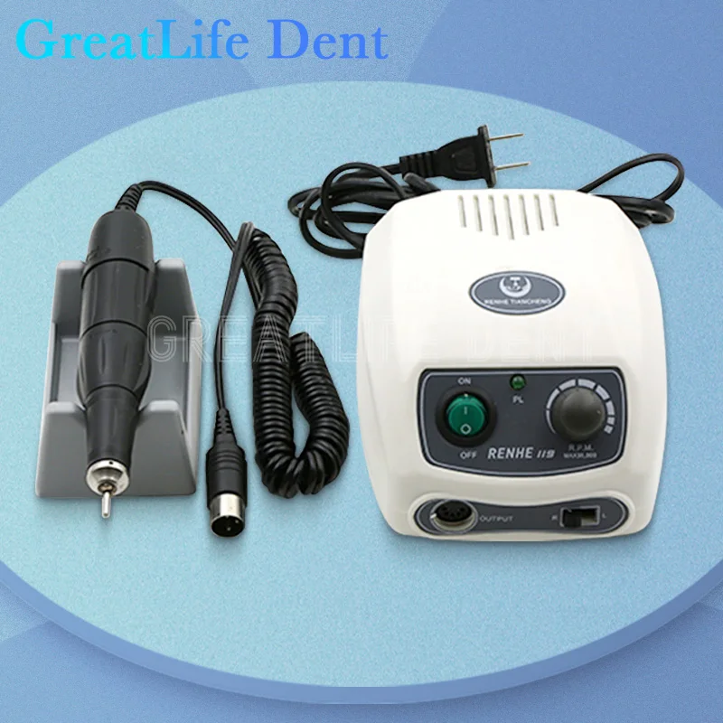 

GreatLife Dent RENHE 119/119S 65W 35000RPM Micromotor Tool Nail Polish Drill Electric Handpiece Jewelry Dental Earmold Polishing