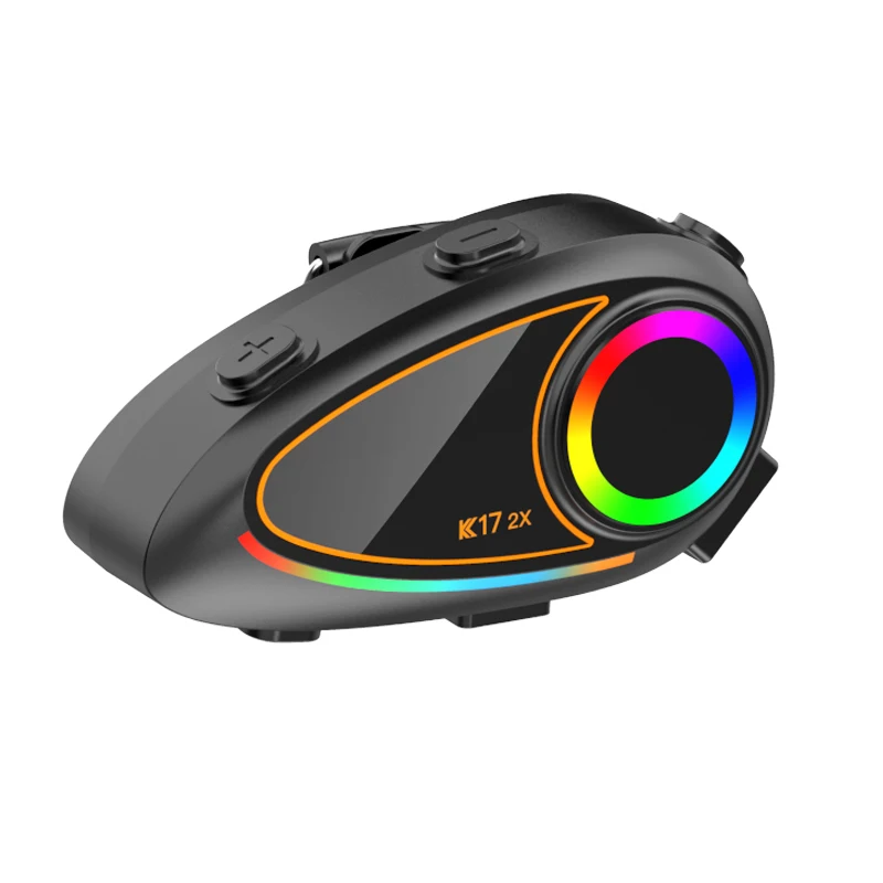 Smart Motorcycle Helmet Headset—Bluetooth 6.0, featuring a voice assistant, ambient lighting, music sharing for two riders, two-