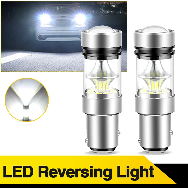 

2PCS BAY15D 1157 P21/5W LED Bulbs Reverse Lamp DRL 7528 12499 Car Lights 6000K No Hyper Flash White 100W Parking Position Lamp