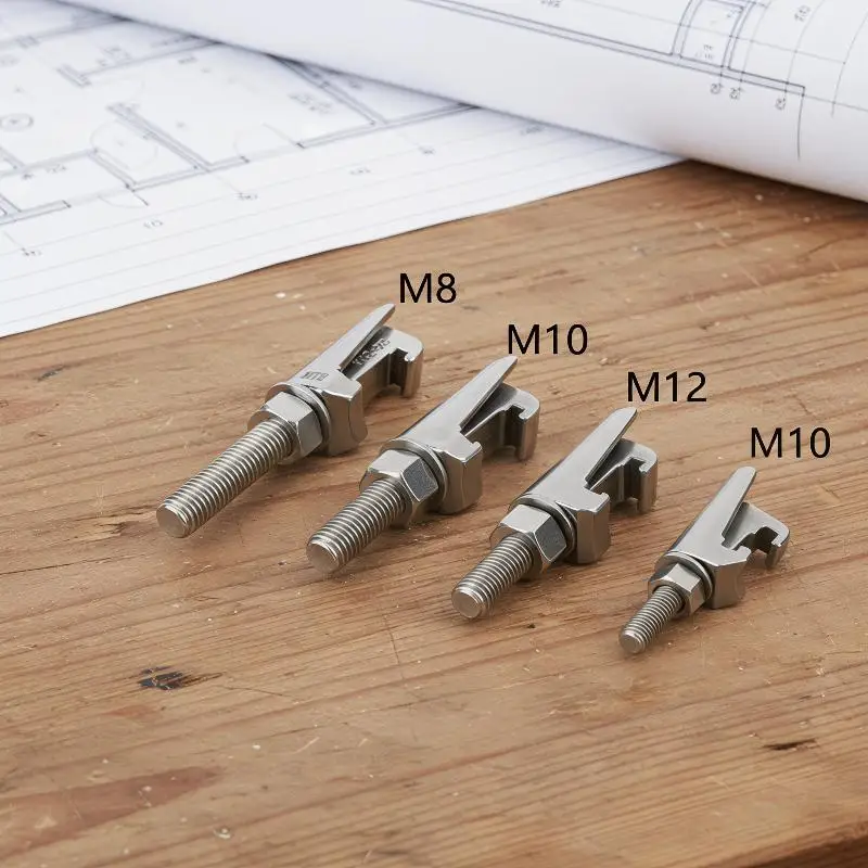 M8 M10 M12 304 Stainless Steel ISO Double Claw Clamp Vacuum Flange Vacuum Caliper Screw Quick Mount Type C Clamp Hook Type Bolt