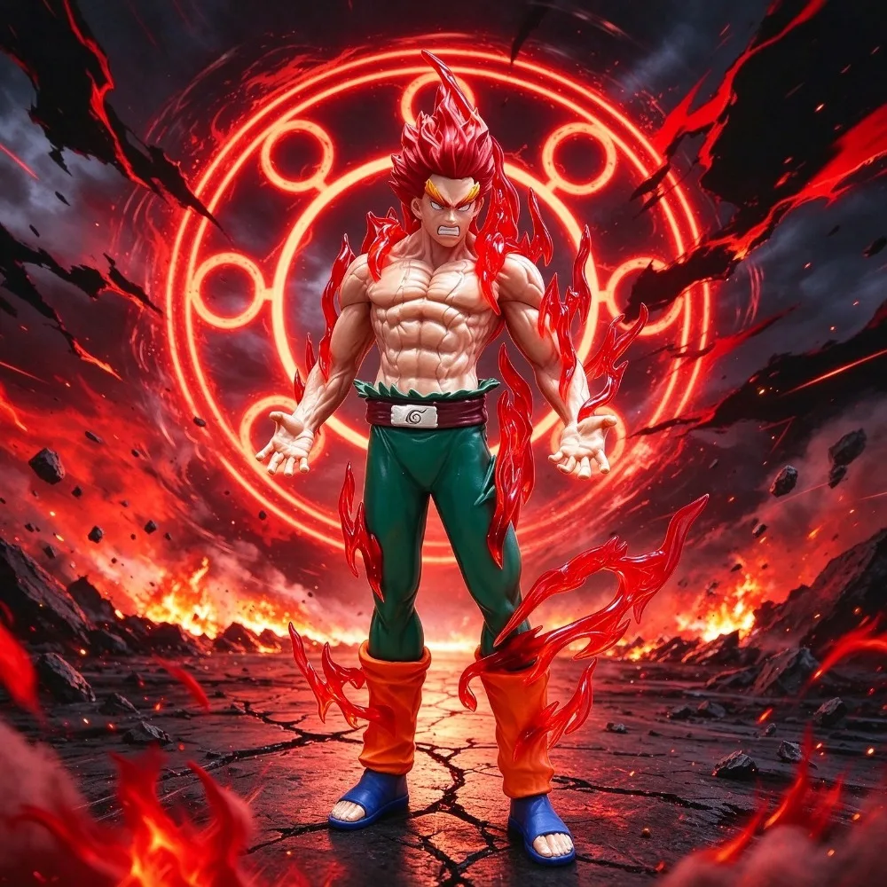 26cm/10,24 Zoll Anime Naruto Figur Todesportal ‌   Might Guy Actionfiguren PVC-Statue Schreibtisch-Ornament Sammlerstück Modell Spielzeug Geschenke