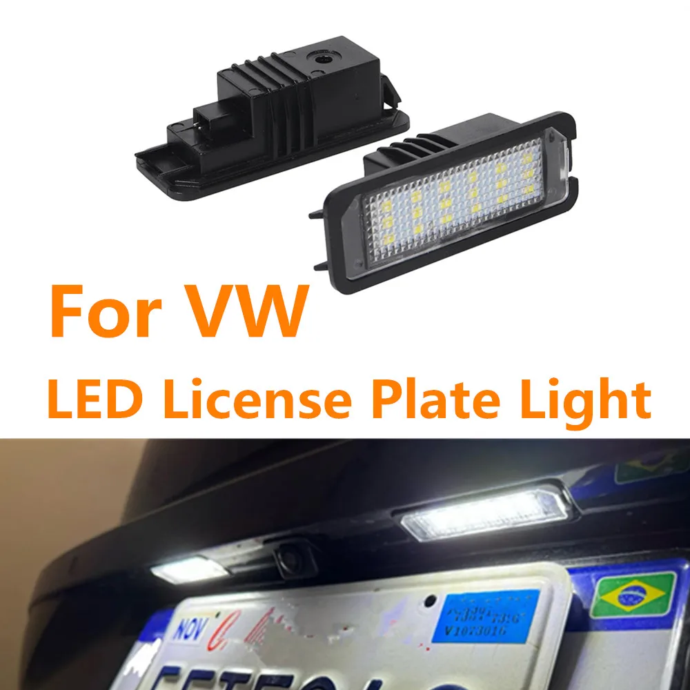 Car LED License Plate Light Bulb Auto Accessories For VW POLO 9N 6R 6N2 EOS 1F Lupo 3L Scirocco 3 Bora Fox Rabbit Golf 4 5 6 7