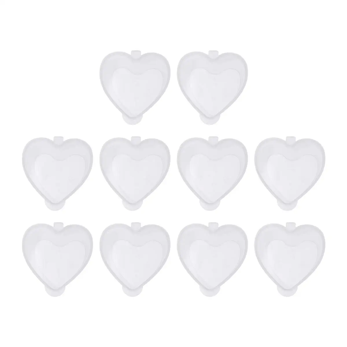

100 PCS Sauce Cup Mugs Condiment Containers Heart Shaped Plastic Jars with Lids Cover Clear