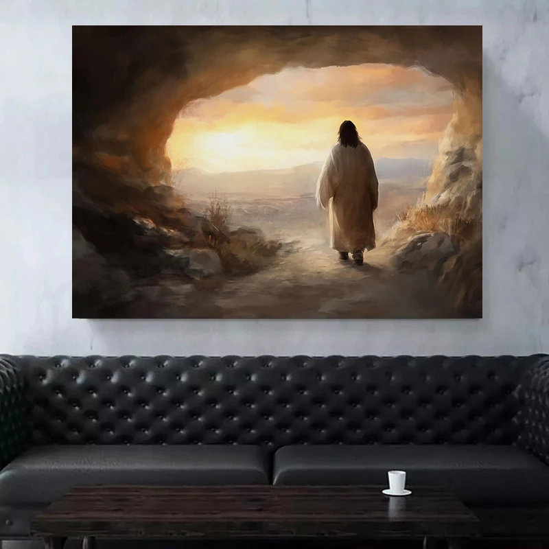Jesus Resurrection Art Canvas Painting Poster Prints Christian Artwork Spiritual Wall Religious for Living Room Home Decor