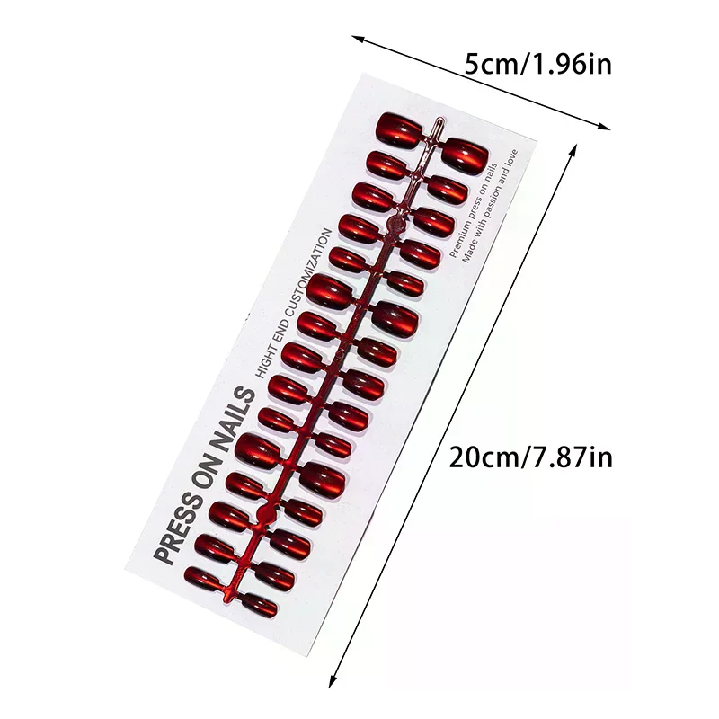 เล็บปลอมแบบกดติด 30 ชิ้น ลายไล่สีตาแมว ทำมือ ขนาดกลาง-สั้น ดีไซน์ยอดนิยม ตกแต่งลายดอกไม้ ปิดเต็มเล็บ