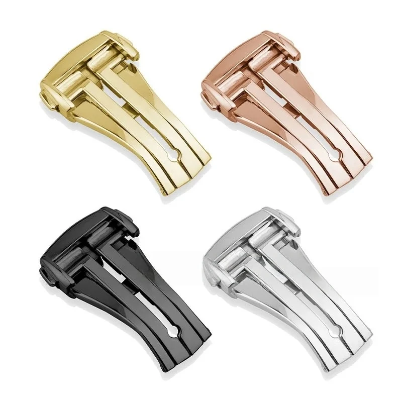 مشبك فراشة نشر سريع الإصدار لساعة أوميغا 316L تصميم أصلي من الفولاذ ملحقات مشبك قابل للطي